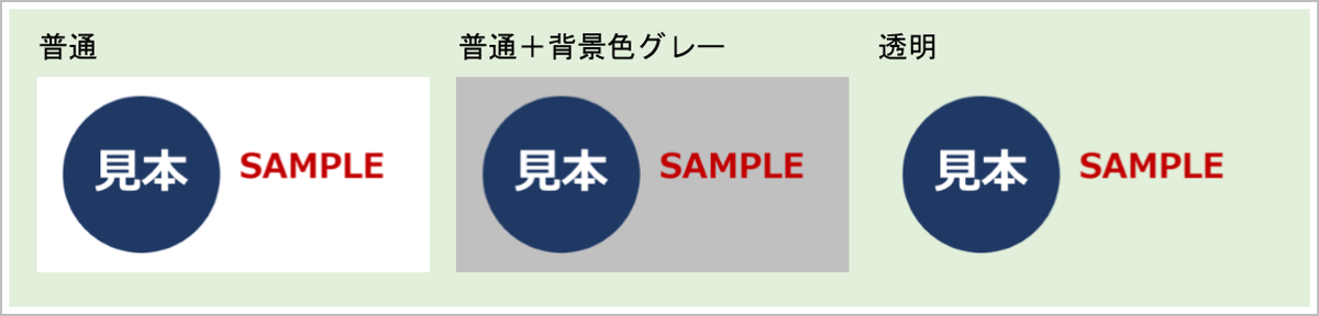 同じ透過PNGでも、イメージコントロールの設定によって背景が白、グレー、透明と変わる