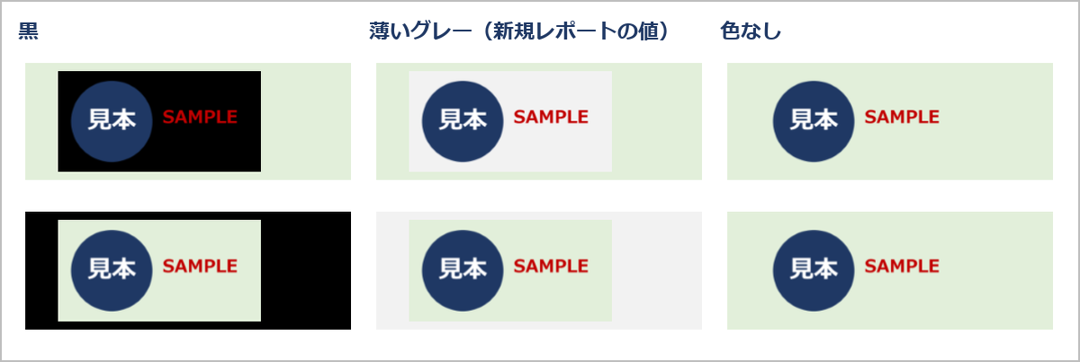 グループヘッダーの画像。代替の背景色が黒や薄いグレーだと四角く色が付き、色なしでは消える